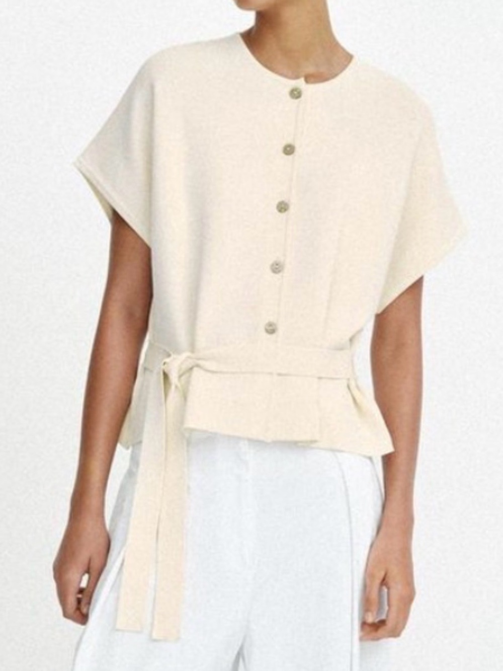 Nwt- zara- belted knit top- M
